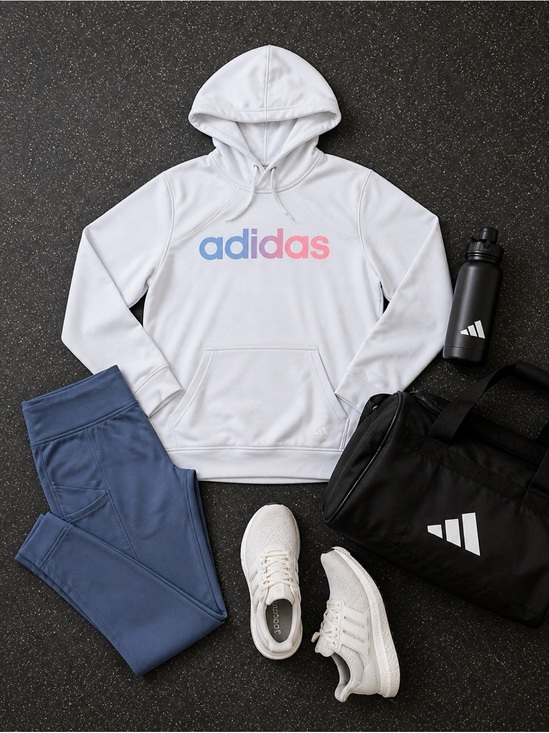 adidas Jackets & Blazers - Adidas Climawarm White Ombré
Thumb Hole Hooded Sweatshirt